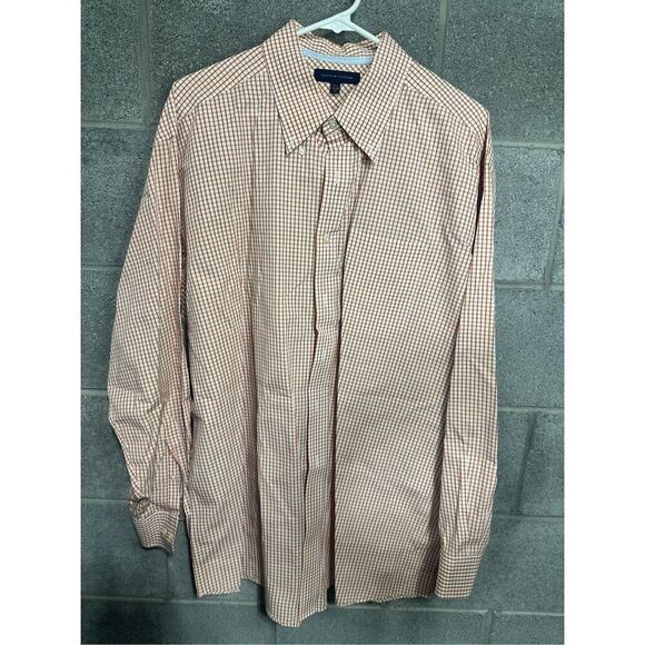 Tommy Hilfiger Men's orange Check Long Sleeve Button Up Shirt XL - Picture 1 of 4